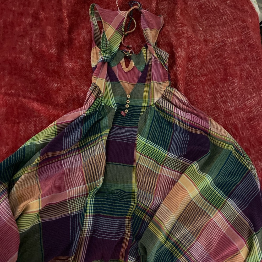 FREE PEOPLE All Tied Up Midi Plaid Dress - Picture 4 of 6